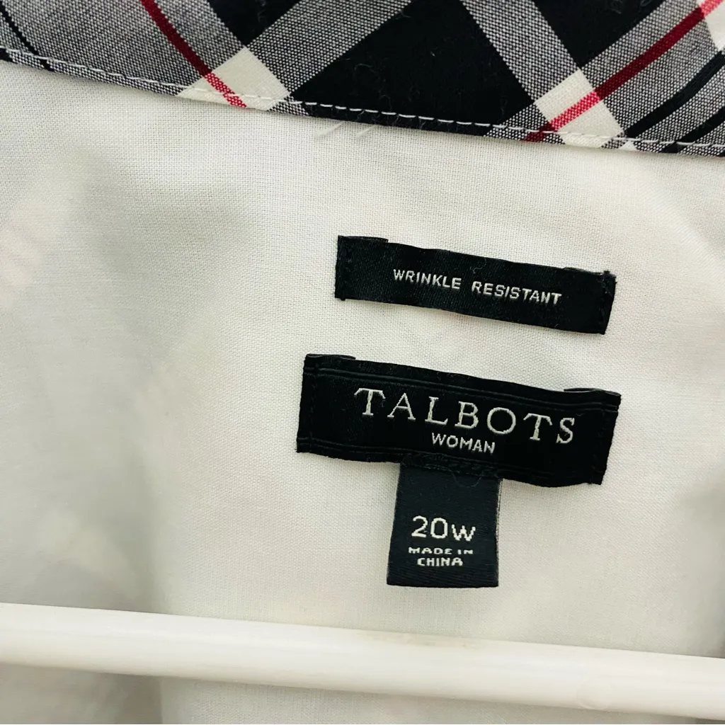 TALBOTS Christmas Plaid Popover Top - Image 5