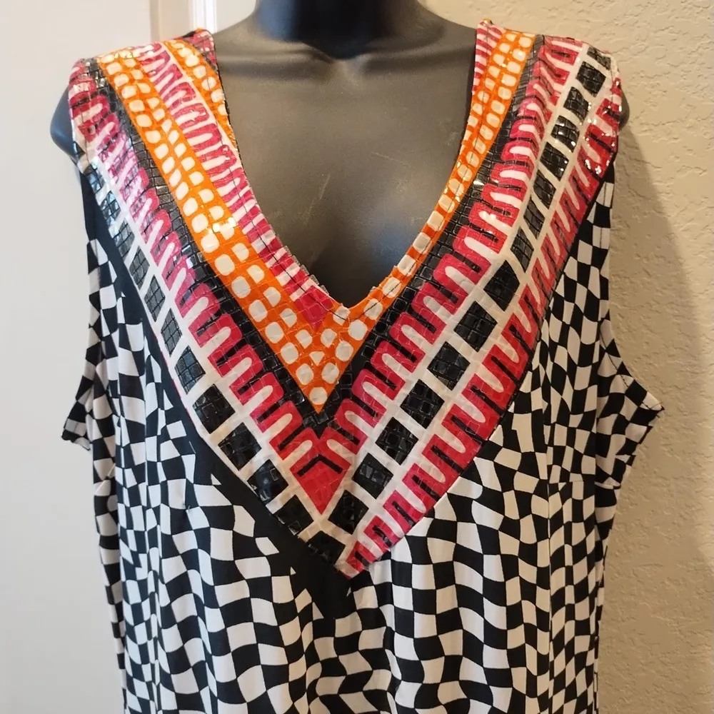 Ashley Steward Colorful Boho Full Length Dress. Size 14/16 Church Dress - Image 2