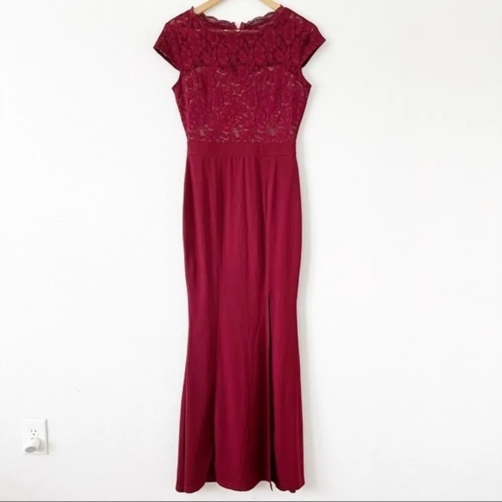 REPHYLLIS Maroon Retro Floral Lace Vintage Wedding Maxi Formal Long Dress - Image 82