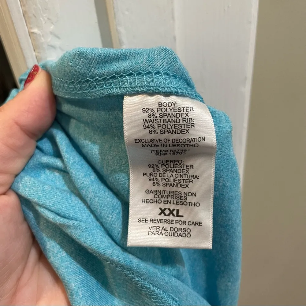 Champion Capri Cropped Straight Leg Athletic Paints Plus Size XXL Aqua Blue NWT - Image 8