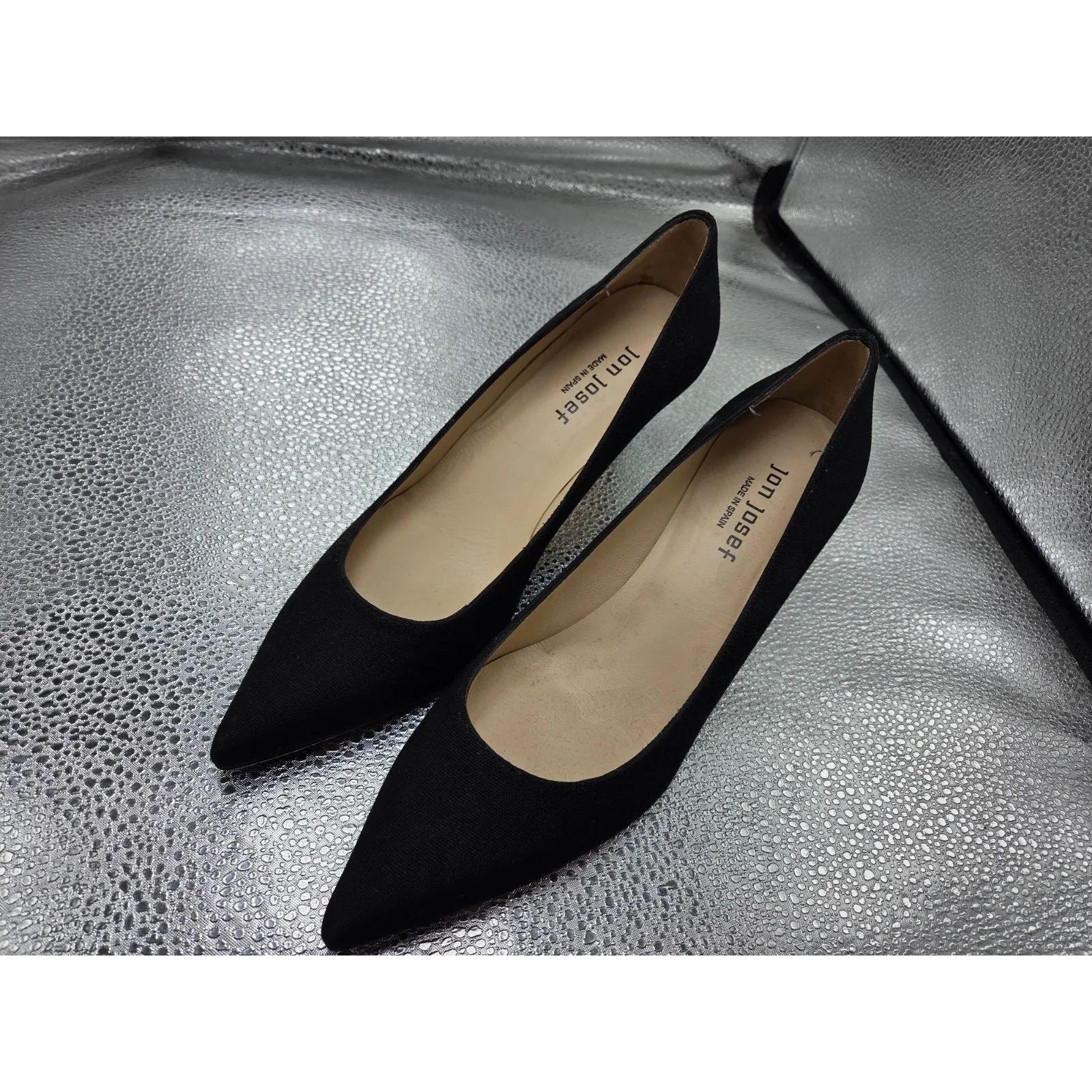 Jon Josef Black Tina Kitten Heel Pumps Point Toe Shoes Made in Spain - Image 2