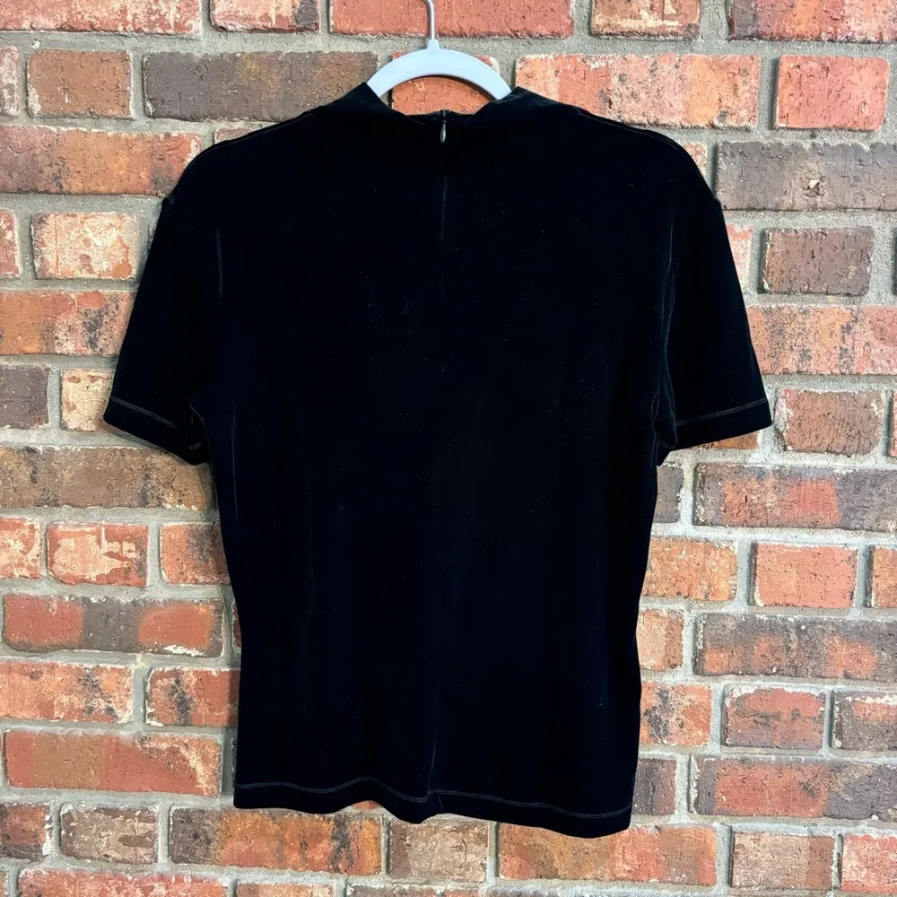 Preston & York womens velvet mock neck goth vampire witchy top black medium - Image 4