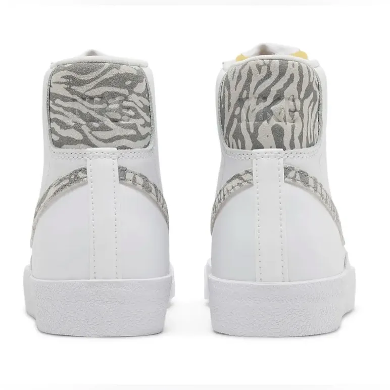 Nike Womens‎ White Blazer Mid “77 SE Leather  Sneakers with Zebra Print Size 10 - Image 4