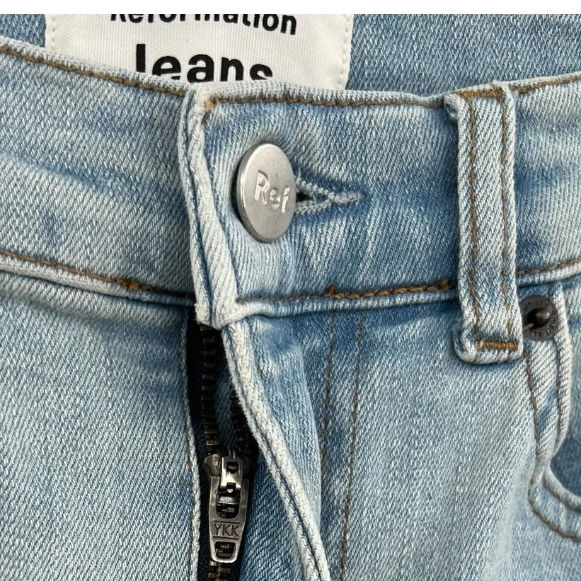 Reformation Harper High Rise Skinny Jeans Amalfi Light Wash‎ Denim Blue Size 24 - Image 6