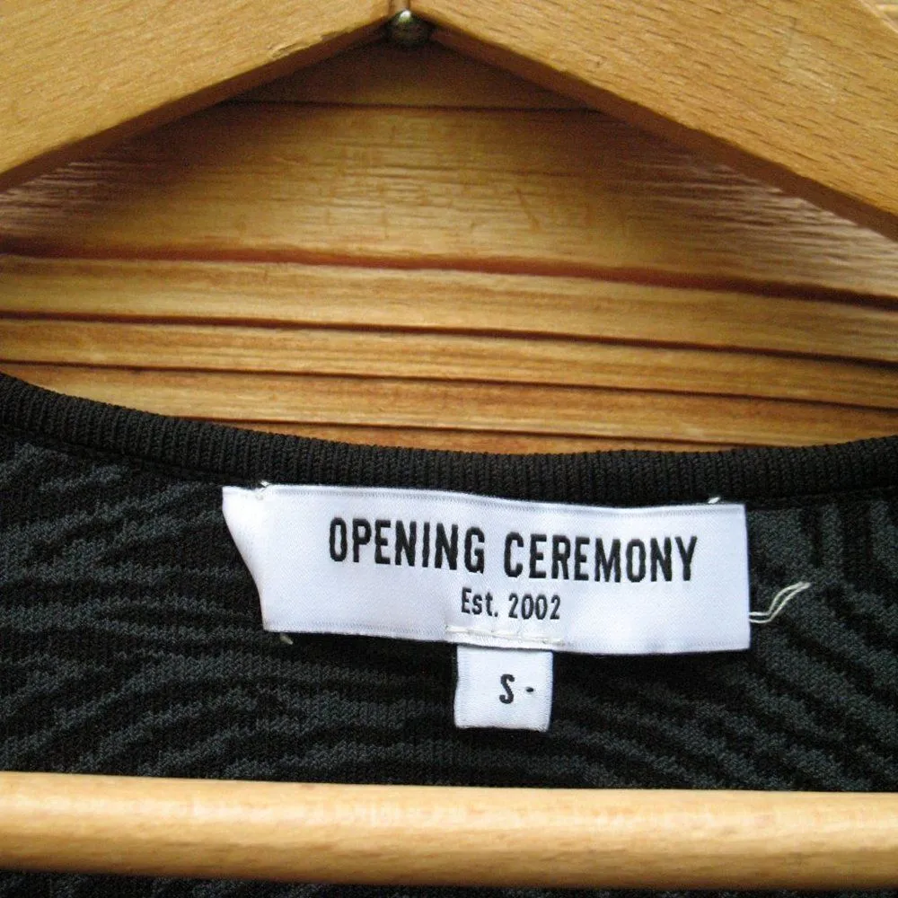 NWOT Opening Ceremony Green Black Knit Zip Dress - Image 10