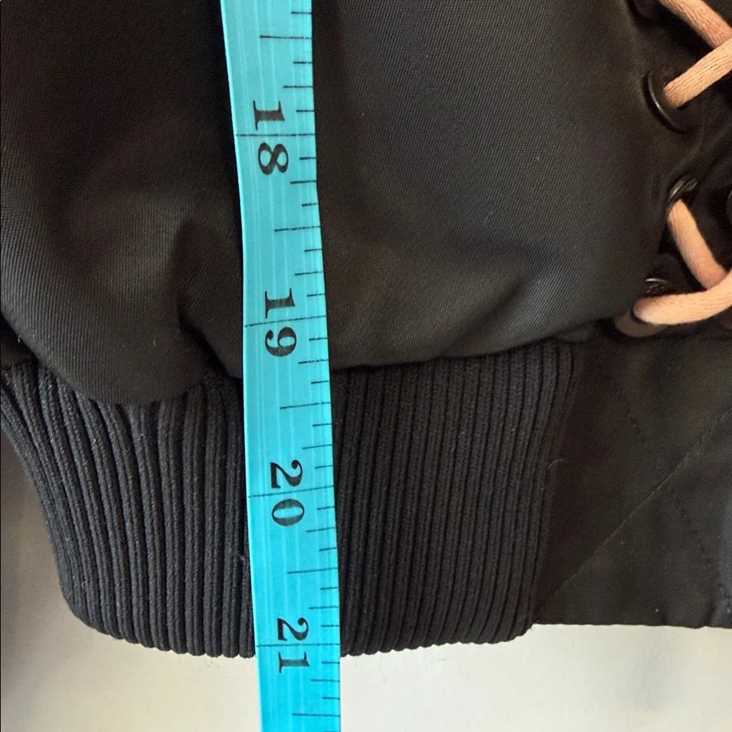 Cinq A Sept Black Bomber Jacket Lace Up Size XS - Image 8
