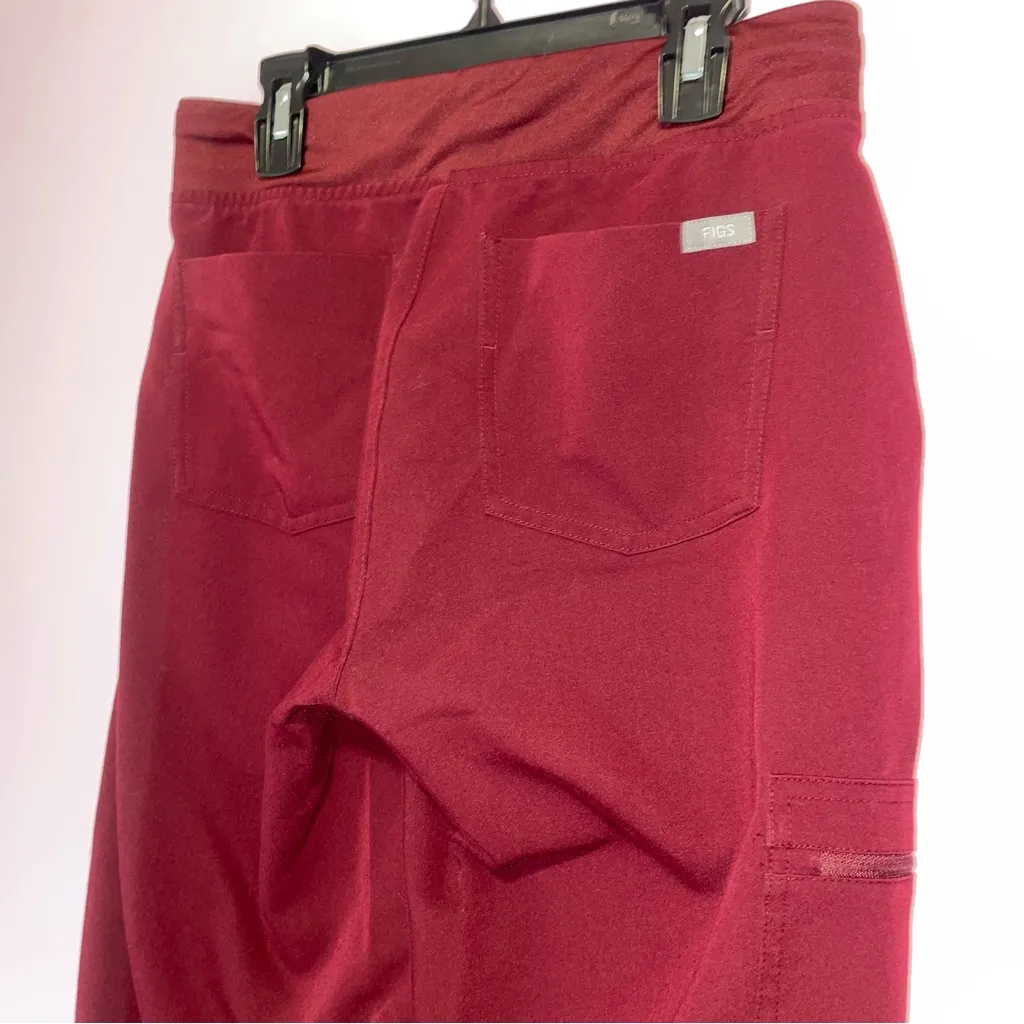 Figs Zamora Jogger Scrub Pants Women XS Burgundy Nurse Active Workwear Lounge - Image 6