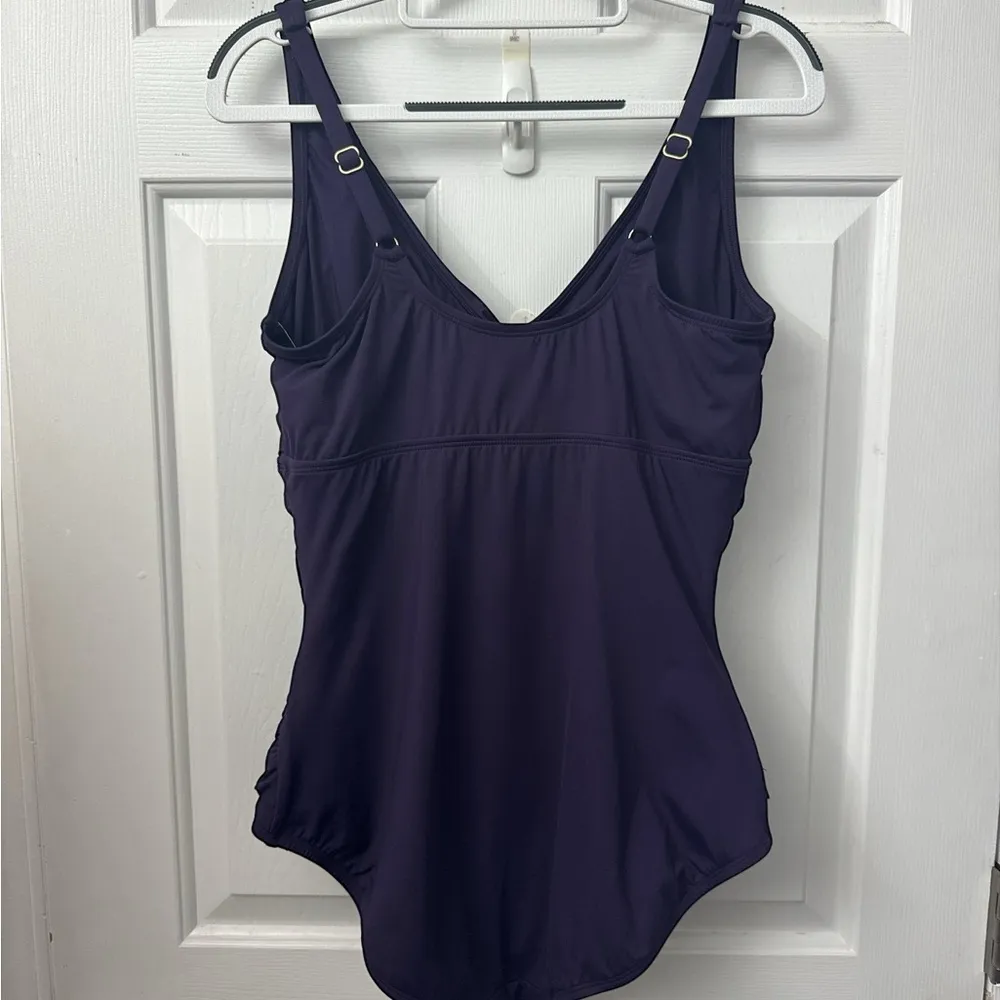 LANDS END Elegant Purple Women's Swimsuit Size L - Image 5