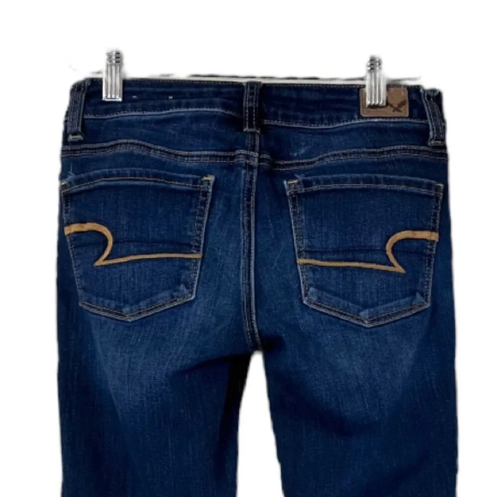 American Eagle Skinny Ankle Jeans Low Rise Medium Blue Women’s Stretch Size 0S - Image 4