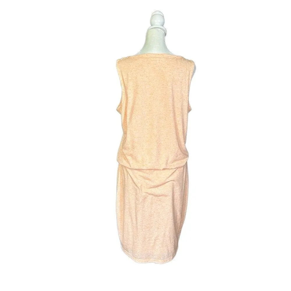Athleta Vida Tiger Lily Orange Linen Blend Sleeveless Dress Medium - Image 4