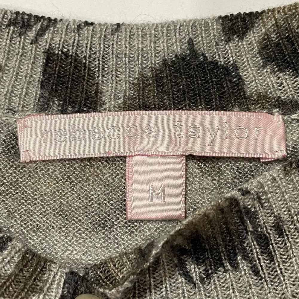 Rebecca Taylor Animal Print Knit Top - Gray - Medium - Image 6