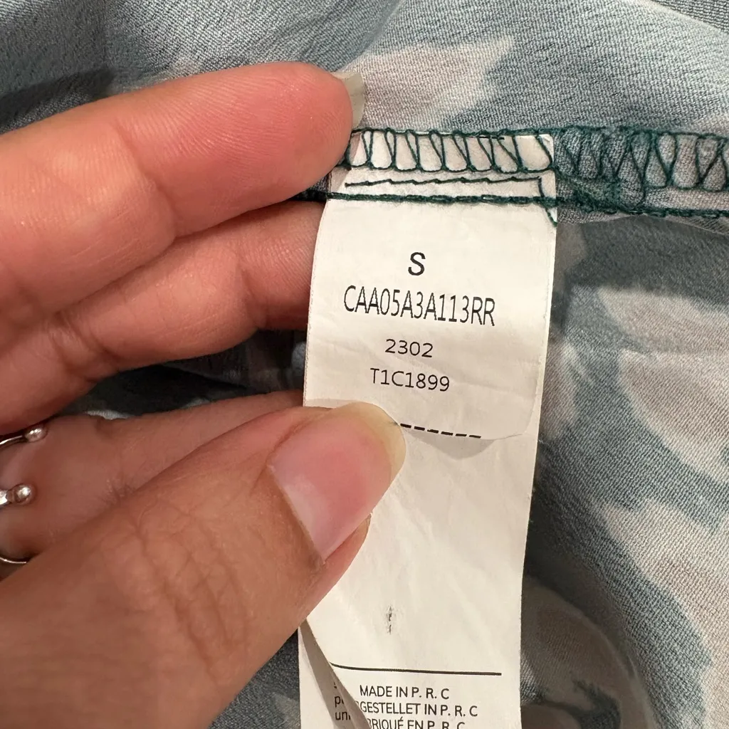 Cupshe Green and Beige Patterned Dress Size S - Image 5