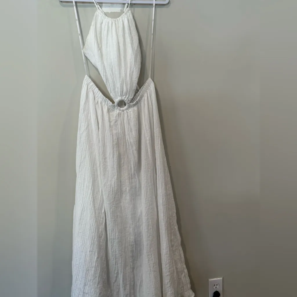 Lulus Follow Your Bliss White Maxi Cut Out Beach Dress Size XL 2241 - Image 10