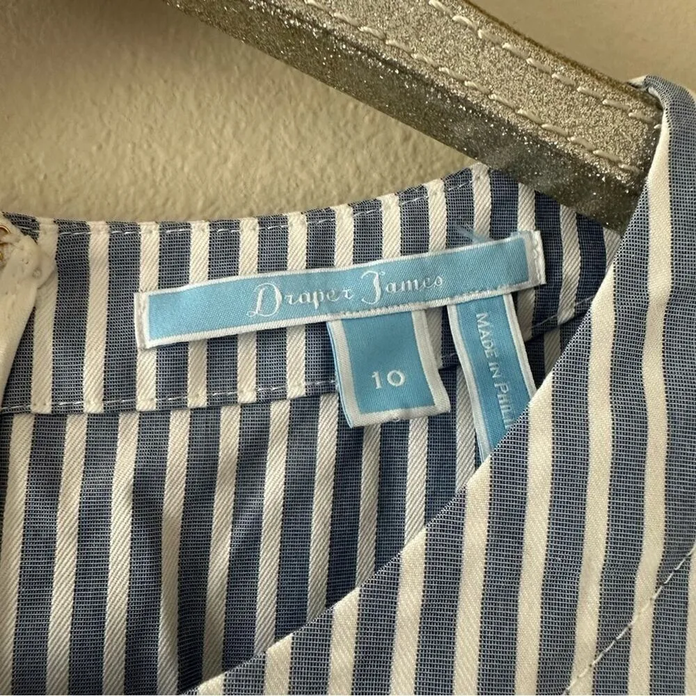 Draper James Striped Embroidered Faux Wrap Dress - Image 5