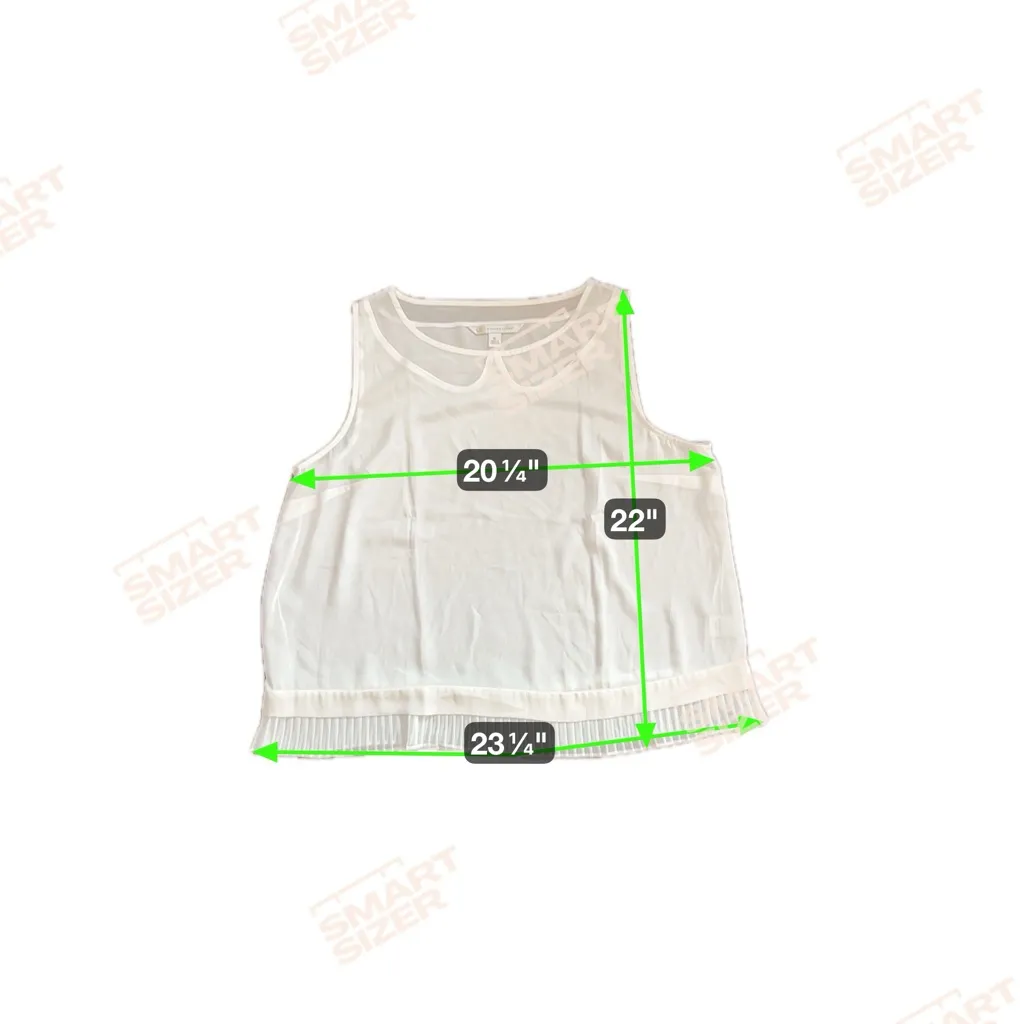 Lauren Conrad White Sheer‎ Pleated Tank Top Size  XLarge - Image 7