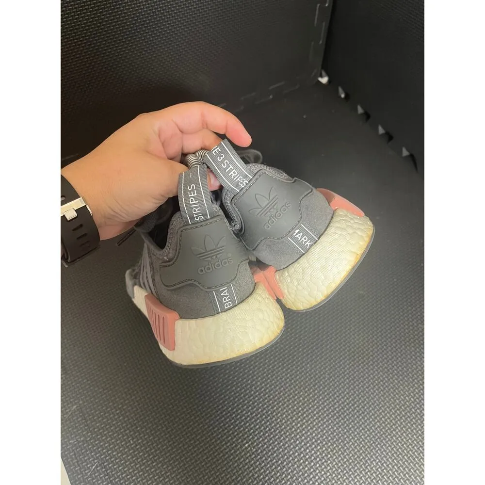 Adidas NMD_R1 W Heather Grey Raw Pink White Running BY9647 (413) Women's Shoes 7 - Image 6