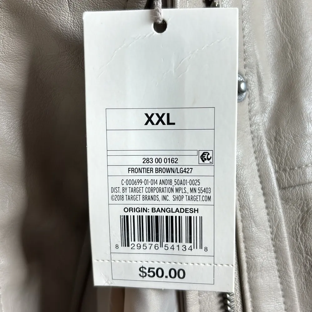 A New Day Anorak Faux Leather Jacket with Belt Women’s Size XXL NWT! - Image 4