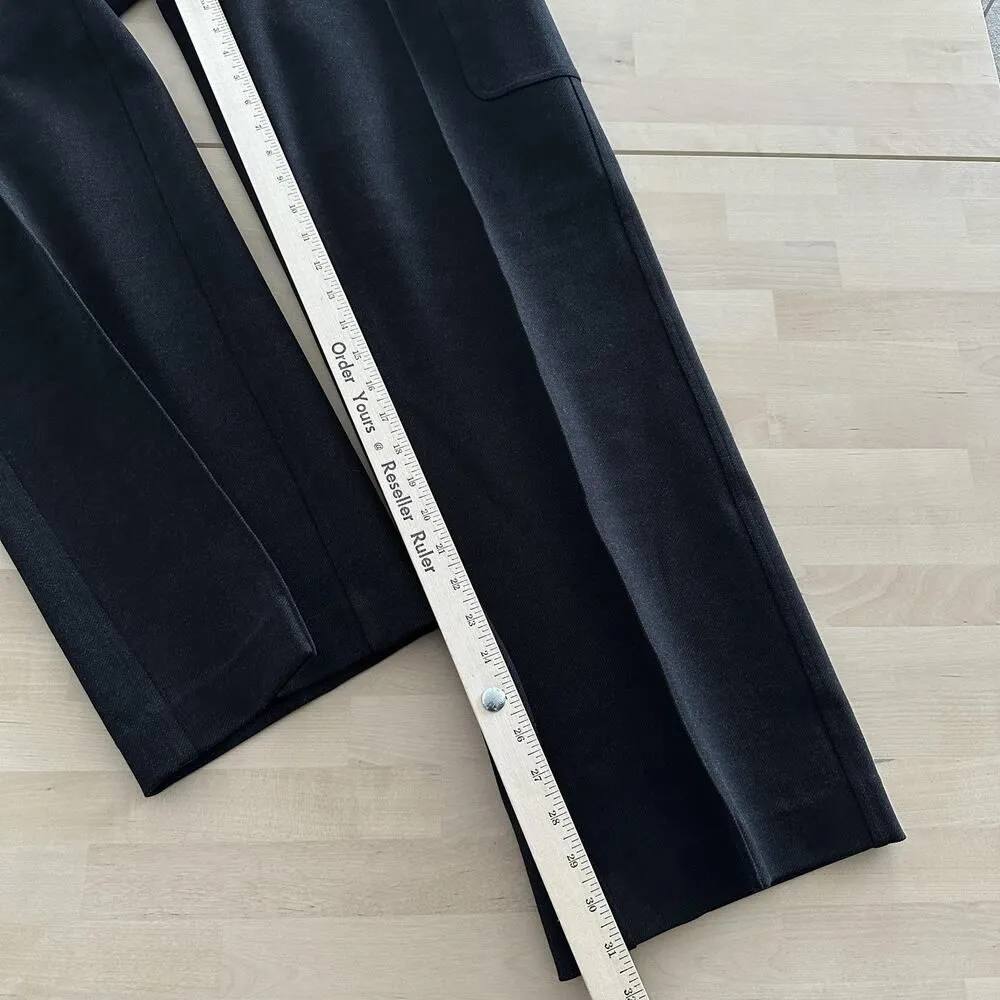 Athleta Pants Women 2 Black High Rise Wide Leg Cargo Venice Heather Gray Stretch - Image 9