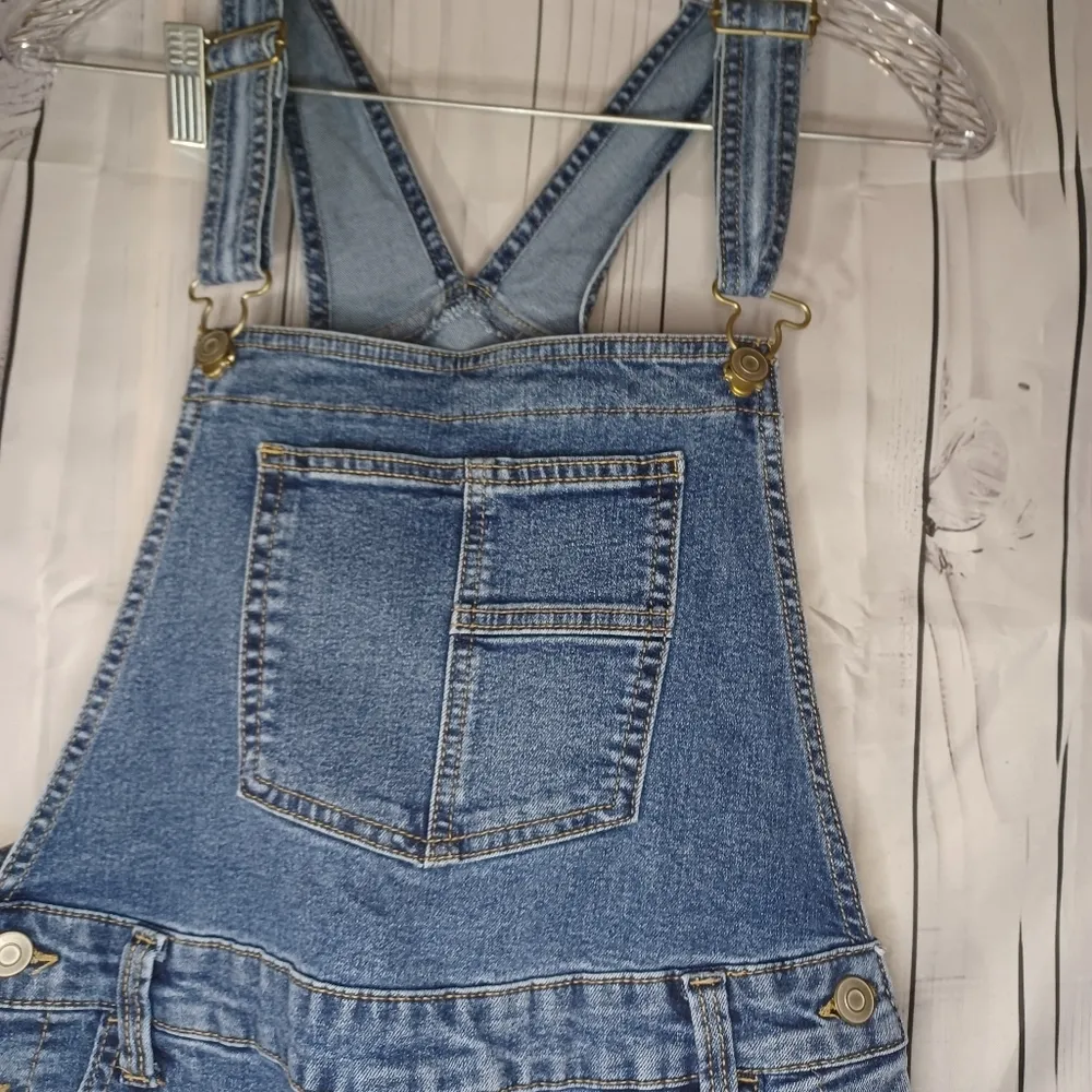 No Boundaries Blue Denim Short Overalls - Image 6