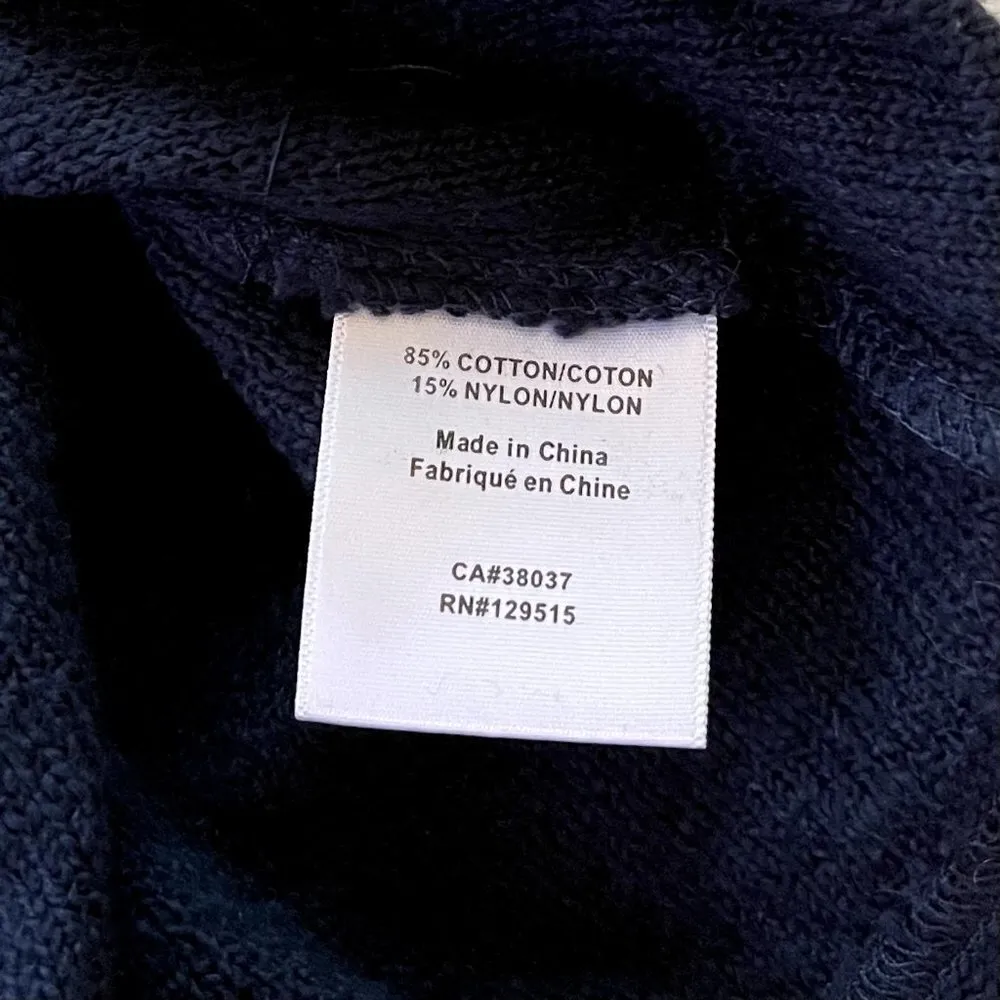 Puli Navy 3/4 Sleeve Ruffle Front Sweater Cardigan - Image 3