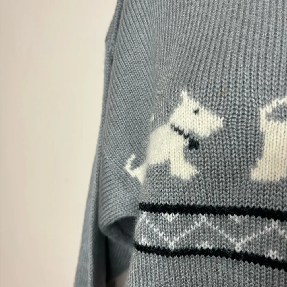 Vintage Scotty Scottie dog Graphic Crewneck Sweater grey black Size Small 90s Gray - Image 3