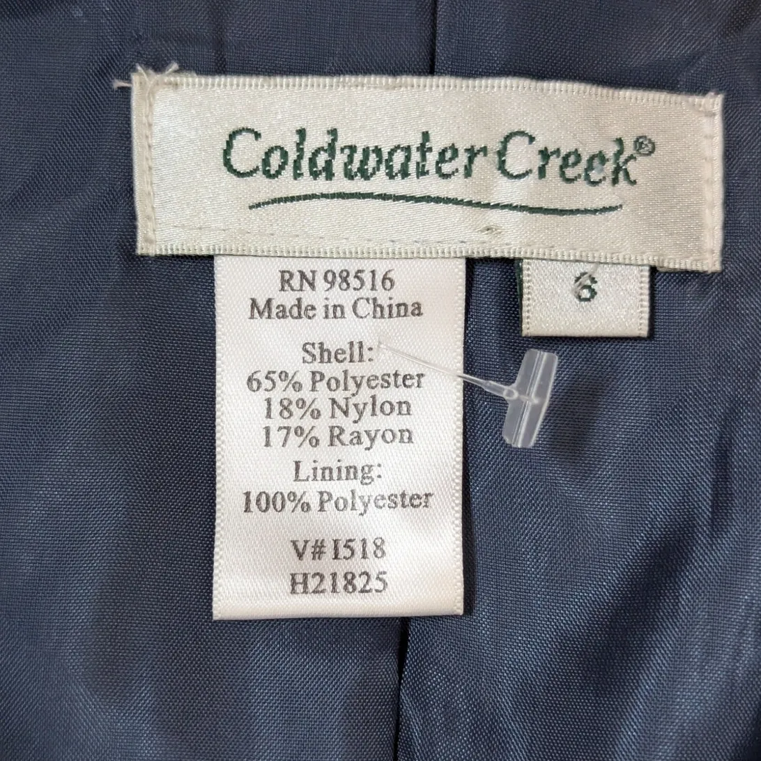 Vintage 90s Coldwater Creek Floral Tapestry Jacket Blue Green Zip Up - Image 5