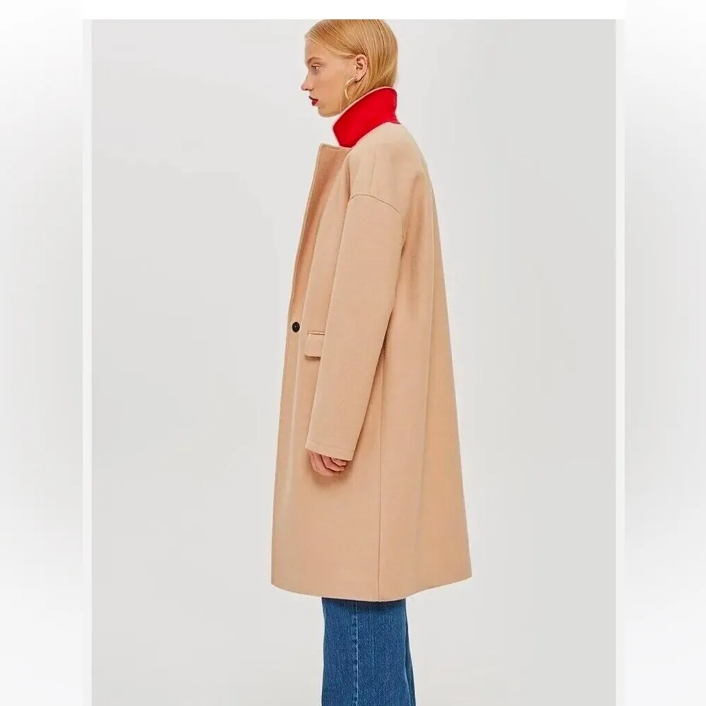 Topshop Lily Knit Back Midi Coat - Image 2