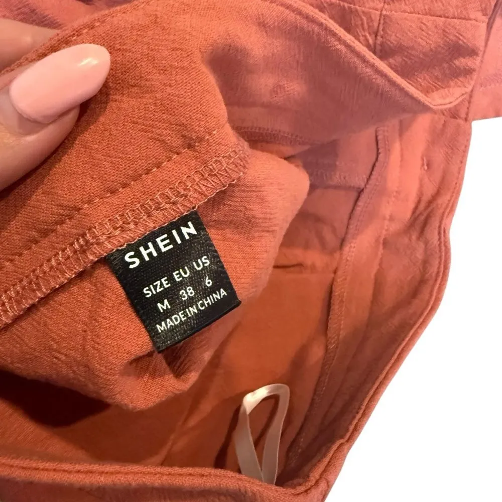 Women’s 100% Cotton 2-PC Vest & Shorts Set Coral‎ Rust Coastal Summer Size M - Image 9