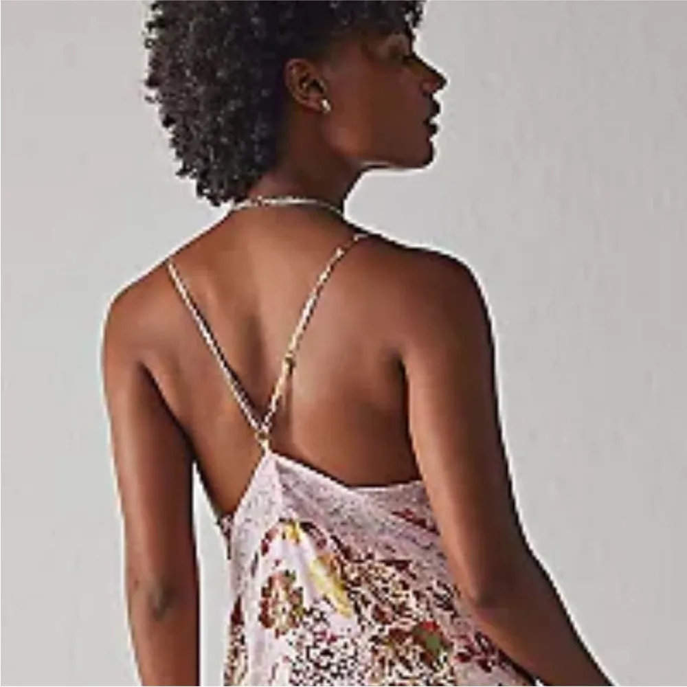 FREE PEOPLE THE RIGHT NOW PINK MIDI SLIP BOHO SATINY DRESS by INTIMATELY M - Image 8