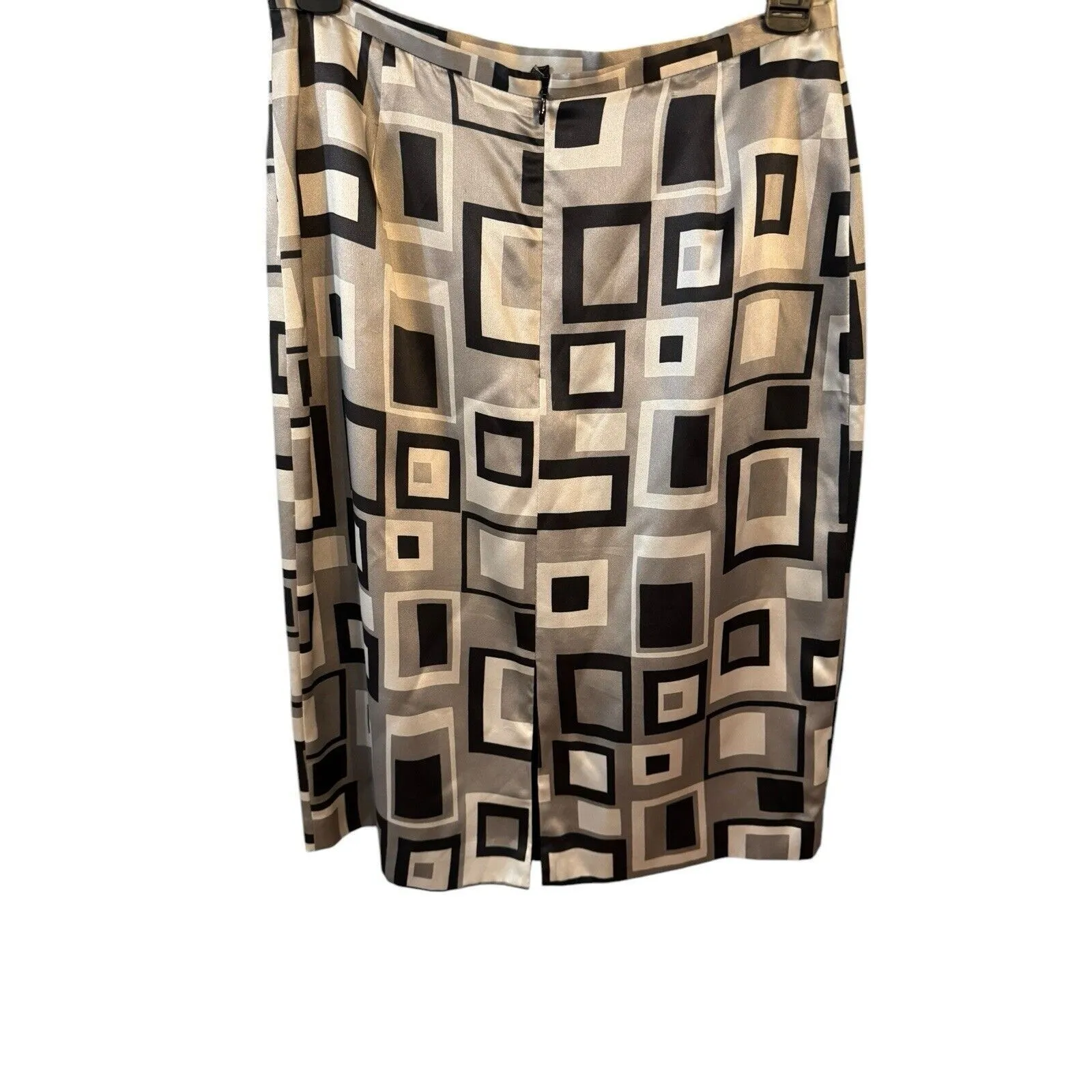 Vintage 100% Silk Graphic Printed Pencil Skirt Sz 6 INC International Concept - Image 2