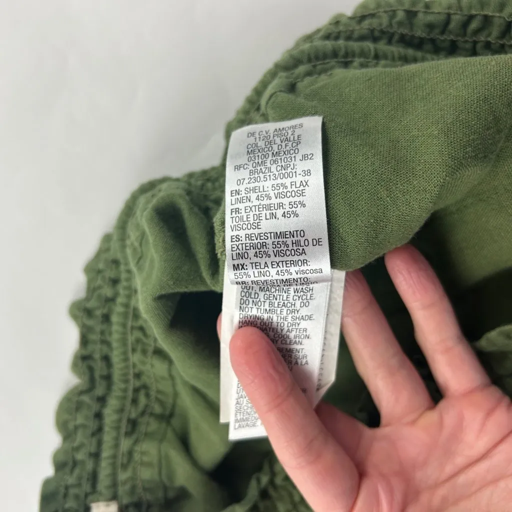 Roxy Olive Linen Blend Wide Leg Lounge Pant XL - Image 5