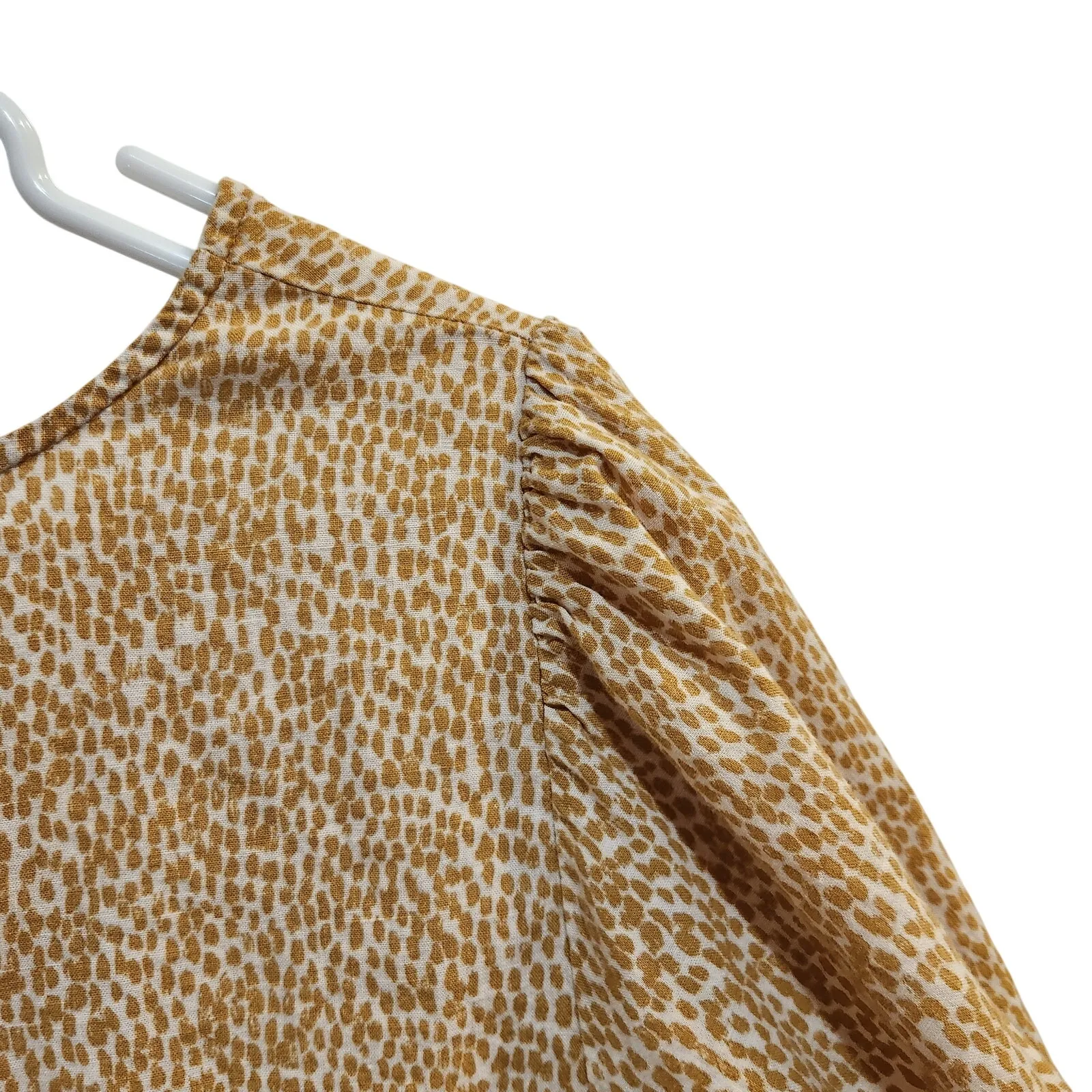 Ava & Viv Yellow Animal Print Short Sleeve Keyhole V-Neck Casual Blouse Top 1X - Image 5