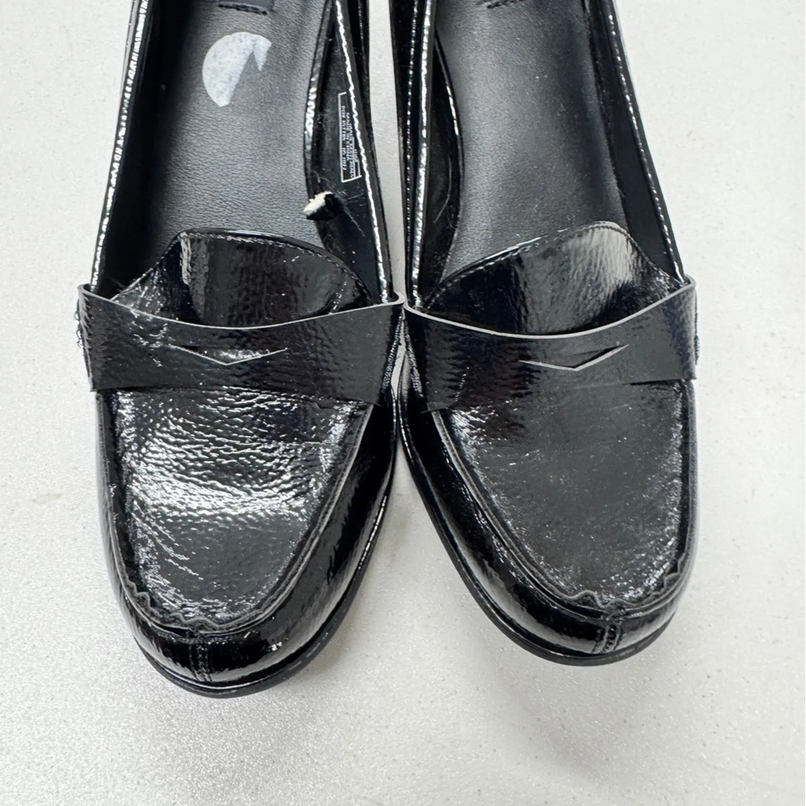 Jones New York Black Faux Patent Leather Heeled Penny Loafer Women’s 10 Preppy - Image 3