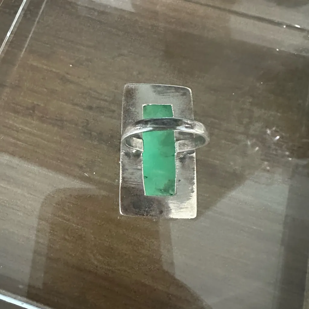 925 Silver and Turquoise Statement Ring size 8 - Image 4