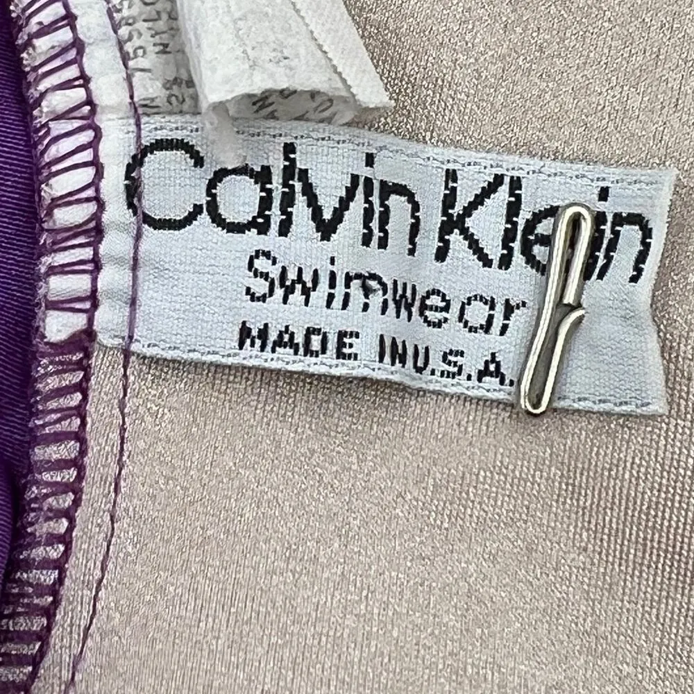 Vintage 90s Calvin Klein Swimwear One PIece Swimsuit Purple - Image 3