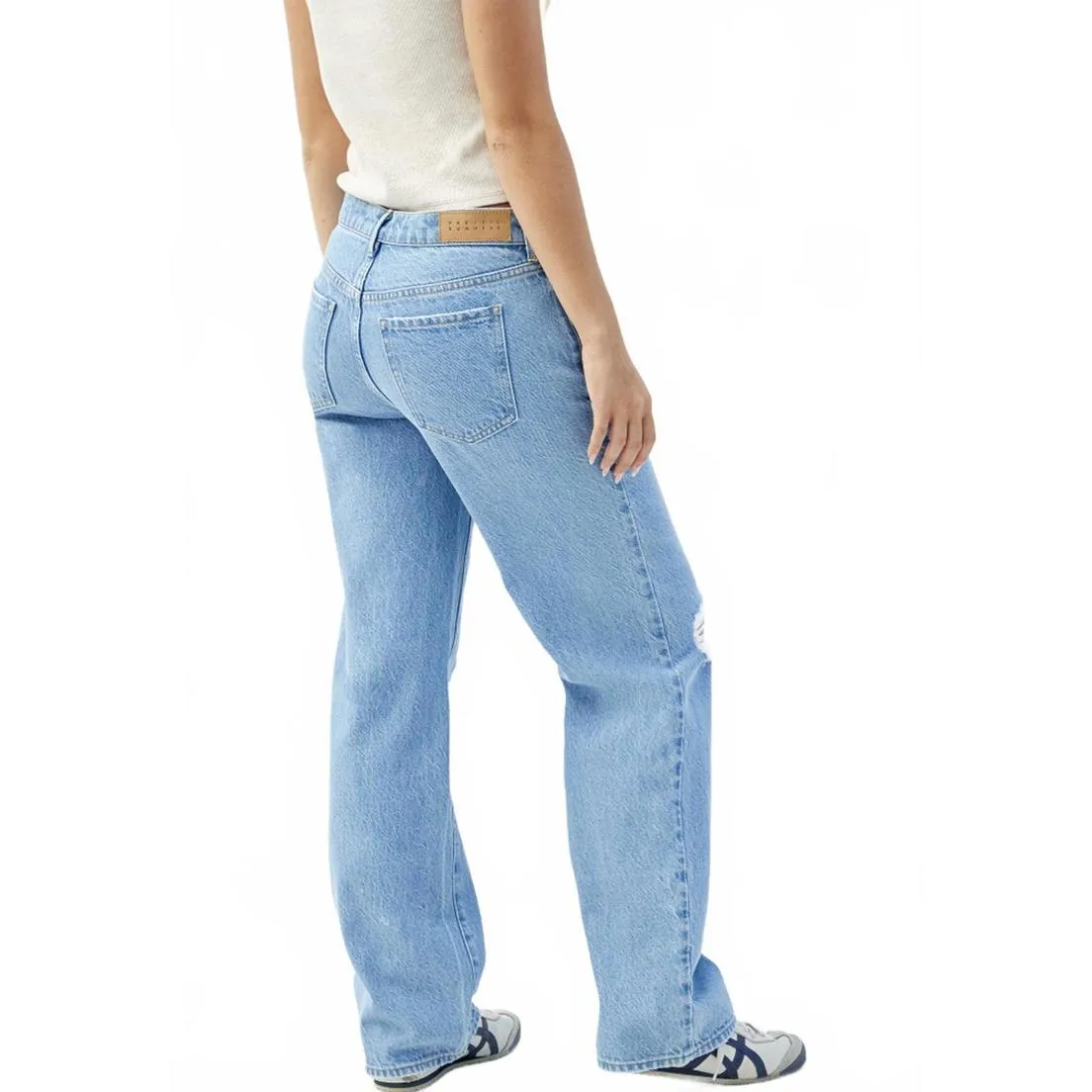 PacSun Jordyn Medium Indigo Ripped Low Rise Straight Leg Jeans MEDIUM INDIGO 30 - Image 5