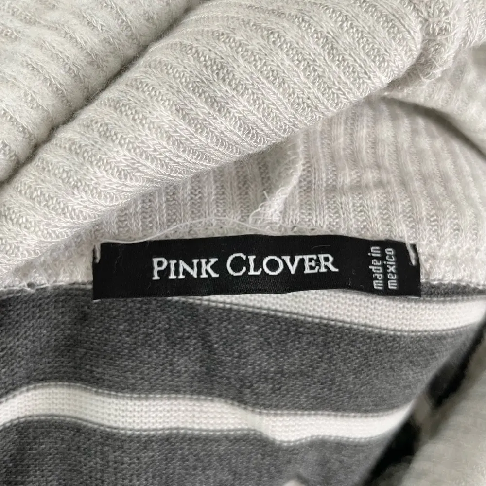 New  Cowl Neck Brushed Knit Top Charcoal Grey Stripe Petite Size XS - Image 14