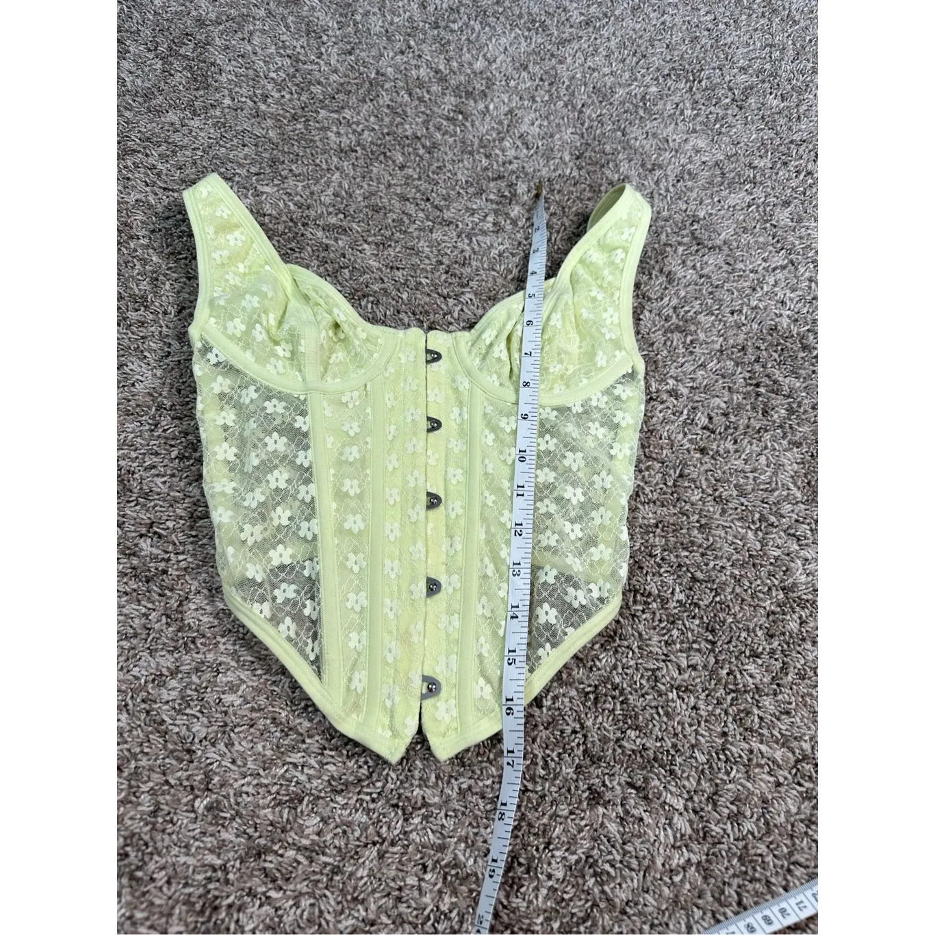 Urban Outfitters Out From Under Wildflower Lace Corset Top Yellow Underwire S - Image 7