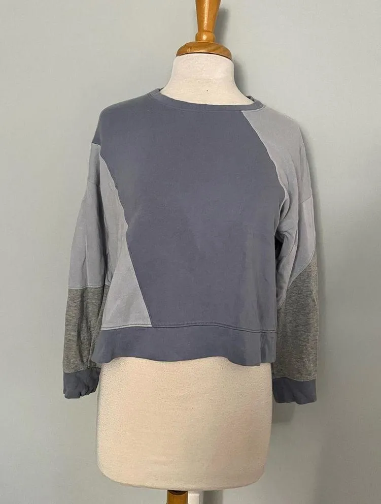 Splendid Colorblock Light Blue Gray Crewneck Sweater Sweatshirt Size S - Image 3