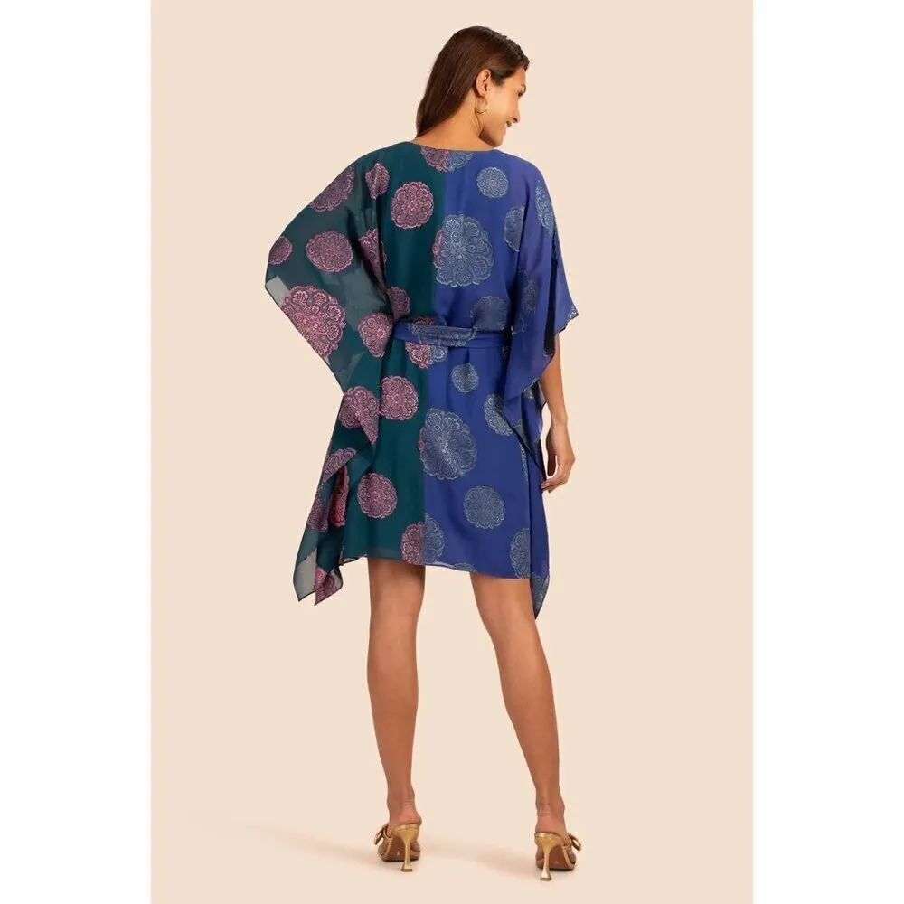 💕TRINA TURK💕 Tanaya Caftan Majestic Medallions Clip Jacquard XS *MISSING BELT* - Image 5