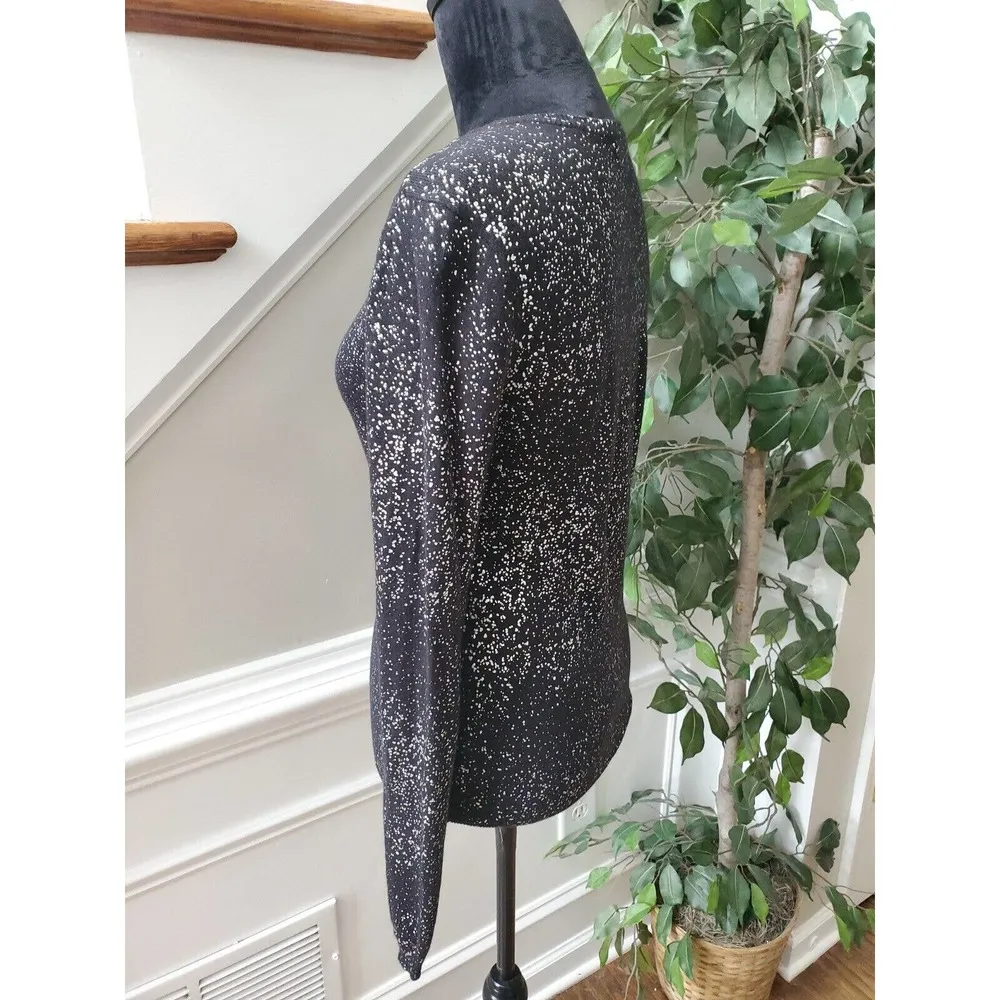 Calvin Klein Women Black Cotton Polka Dot Button Front Cardigan Sweater Size XS - Image 6