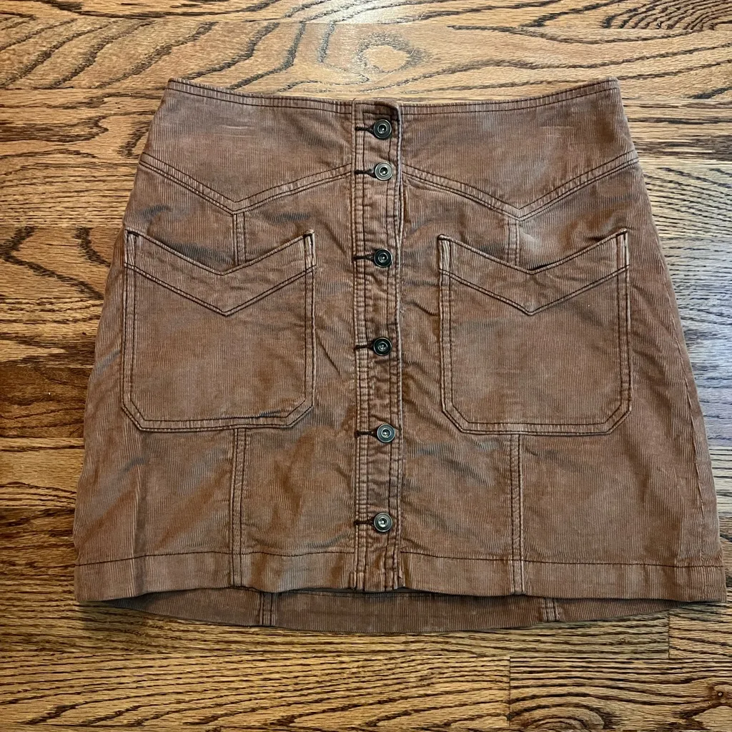 Free People “Come A Little Closer” Corduroy Mini Skirt
Size 2 – Coffee Brown - Image 2
