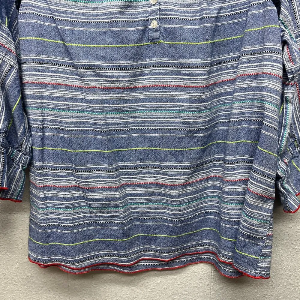 Caffe Marrakesh Anthro Cotton Top Womens 2X Flowy Tasseled Bohemian Cottagecore - Image 4