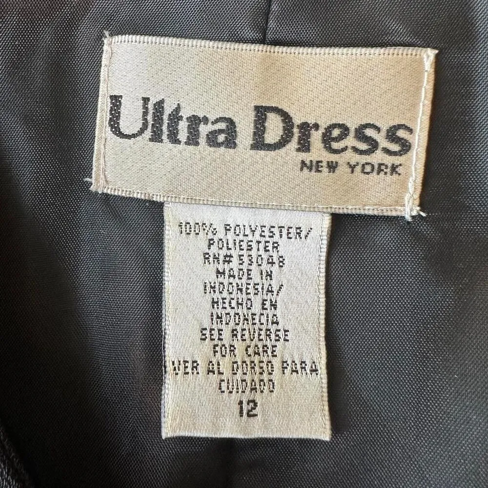 Ultra Dress New York Black Midi Tailored Dress With Unique Frogs/Closures Sz 12 - Image 4