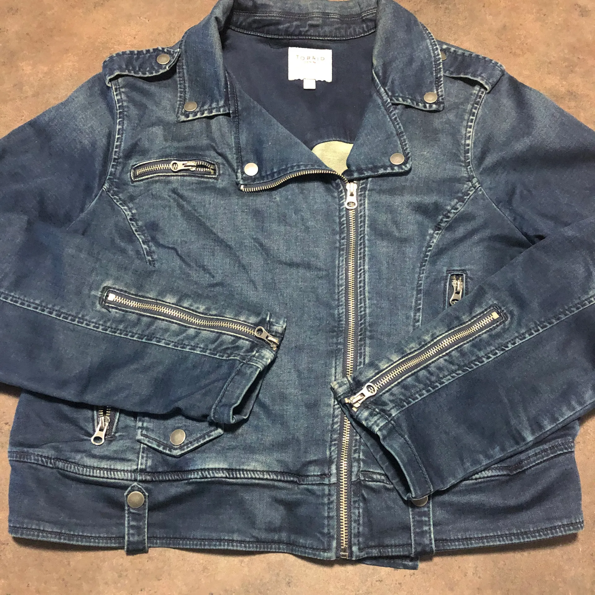 Torrid Denim Crop Moto Jacket - Image 4