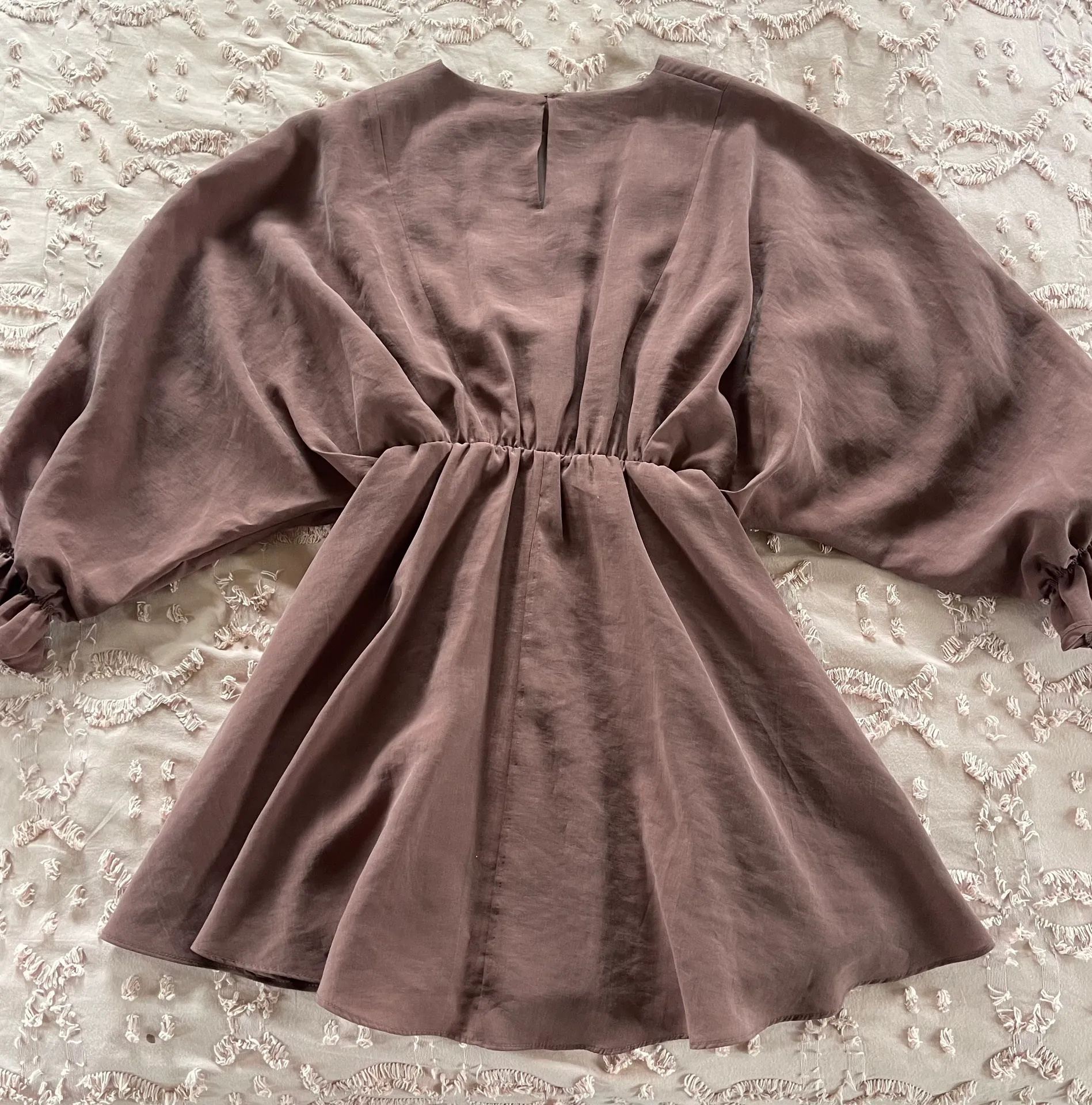 ZARA New with tags  Dusty Mauve Mini Voluminous Long Sleeve Dress - Image 9