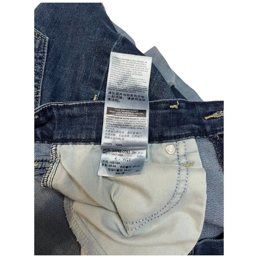 Signature Levi Strauss & Co Womens High Rise Shorts Raw Cuffed Hem Denim Blue 27 - Image 12