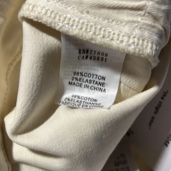 SR Sandrine‎ Rose x Free People ALPS Color Straight Leg Jeans Size 24 Cream NWT - Image 8