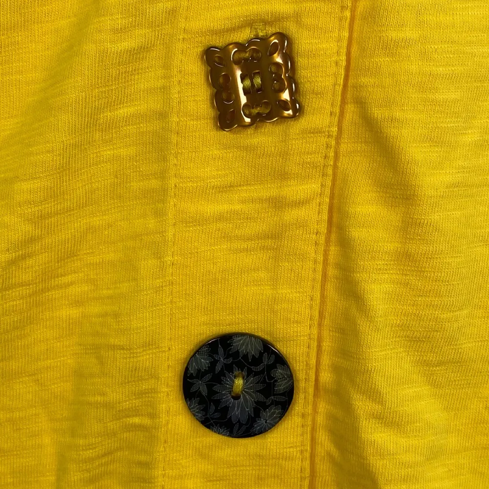 Soft Surroundings Danielle Button Down Sleeveless Top Unique Buttons Yellow‎ L - Image 7