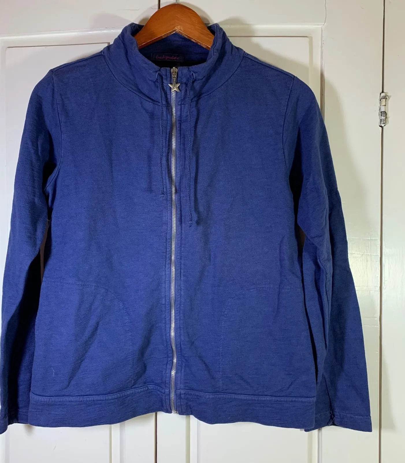 Fresh Produce Blue Zip Up Jacket Starfish Zipper Casual Comfort Women XS Coastal - Image 1